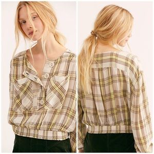 Free People Small It’s The Good Life Plaid Top New